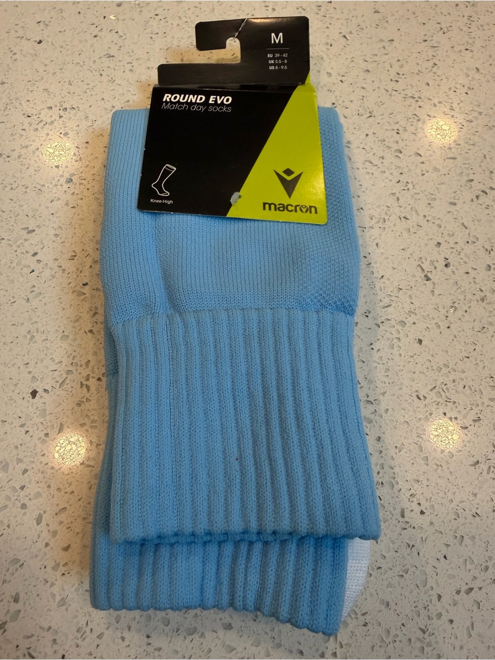 MACRON Light Blue Soccer/Athletic Knee-High Socks